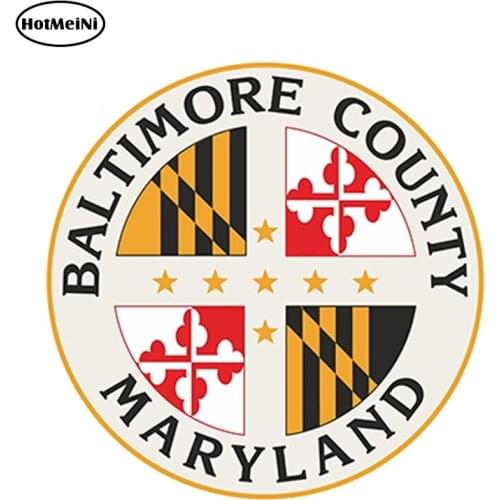 HotMeiNi 13cm x 13cm Car Styling Car Sticker STICKER Baltimore County Seal Maryland Bumper Window Decal Waterproof Accessories