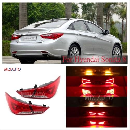 Rear tail light For Hyundai Sonata 8 2011-2014 Tail Stop Signal Lamp Car Accessories Rear Turn Fog Warning Light Car Produce