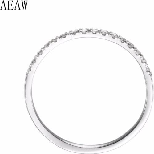 Slim Diamond wedding band eternity ring Classic round diamond band Pave diamond ring Anniversarry gift 14k White Gold