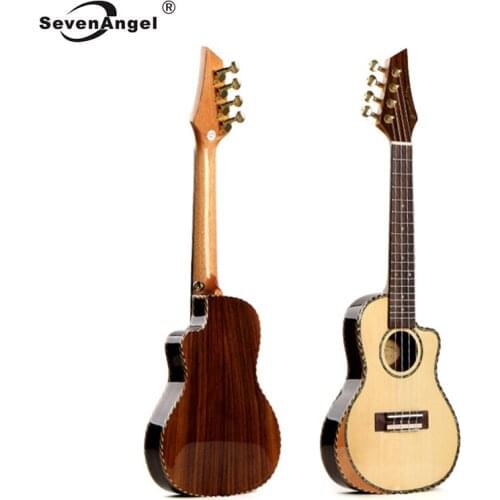 High-Grade Ukulele Top Panel Solid Wood Spruce Ukelele Cant Hand Design Guitar Rosewood Back/Side Strings Muisc Instrument