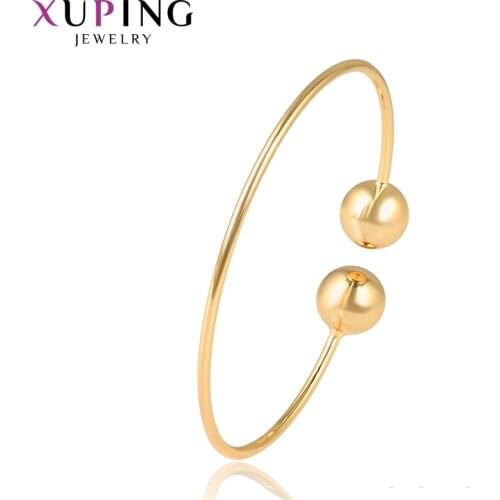 Xuping Jewelry Fashion Classic Romantic Bangles in 24K Gold Color Plated for Women Trendy Valentines Day Gifts 52622