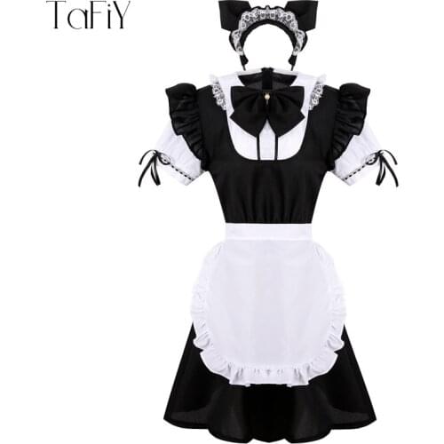 TaFiY Sexy Lingerie Maid Dress Anime Cafe Cosplay Costume Female Headwear Apron Lolita Uniform Woman Mandalorian Japanese Dress