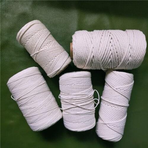1/2/3/4/5mm Natural White Diy Handmade Cotton Rope Material Binding Cord Rope Braided Trousers Thread Drawstring Rope For Bag