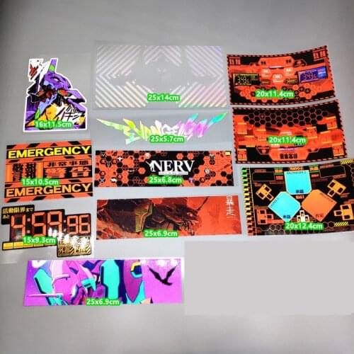 11PCS Car Stickers Guitar Auto Rear Windshield Decals for Classic Cartoon Anime Warning DMYSYS EVA Robot