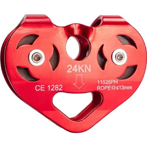 24KN Rock Climbing Zip Line Rope Wire Cable Trolley Fast Speed Pulley Tool