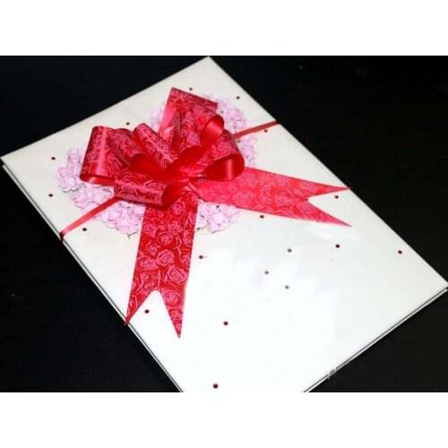 4.4cm rose heart bowknot Pull Bows Ribbons Flowers Gift Wrapping Pullbows for Birthday Wedding Party Decoration Decor Craft