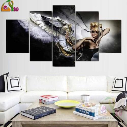 5d diamond painting angel full square round drills diamond embroidery cross stitch diamond picture mosaic Abnormal Woman 5 pcs