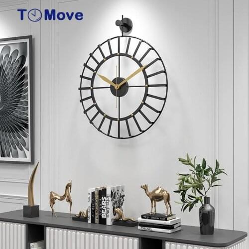 50cm Retro Nordic Wall Clock Large Silent Wall Clock Modern Design Home Living Room Bedroom Decor New Quartz Hanging Watch Gift