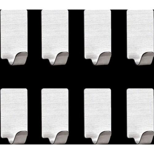 800pcs Self Adhesive Hooks Stainless Steel Wall Hanger for Kitchen Bathroom Office Closet Waterproof No Drill Glue Needed