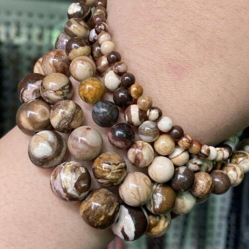 Natural Australia Zebra Jaspers Stone Beads For Jewelry Making Round Loose Spacer Beads Diy Bracelet Accessories 4 6 8 10 12mm