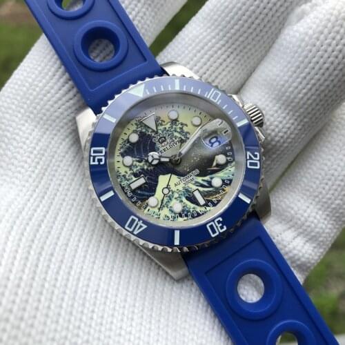 STEELDIVE mens diver watches luxury men automatic watch 30bar waterproof mechanical wristwatch full luminous dial ceramic bezel