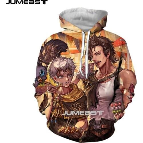 Jumeast Brand Men/Women 3D Printed Sweatshirt Anime Black Clover Long Sleeve Cap Hoody Sport Pullover Hoodies
