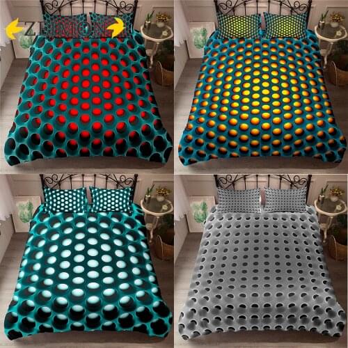 ZEIMON Modern 3D Bedding Sets Geometric Duvet Cover Pillowcase 2/3pcs Twin Queen King Size Bed Clothes For Home Textiles