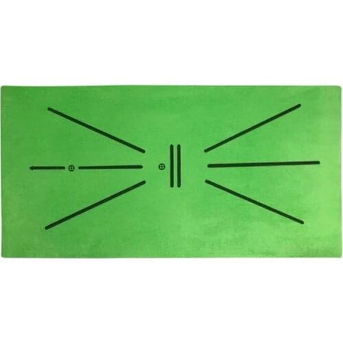 Indoor Golf Hitting Mat Putting Trainer Golf Practice Pad Golf Putter Green Fairway Trainer Aiming Line Tee Slot