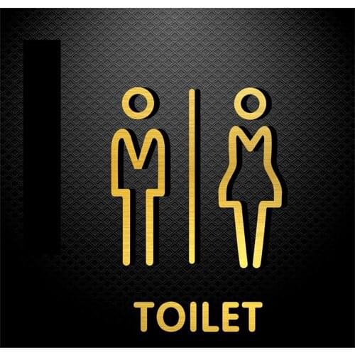 Creative Washroom Toilet Wc Room Sign Plate Customized Acrylic Character Sign for Men and Women Toilets Indicator
