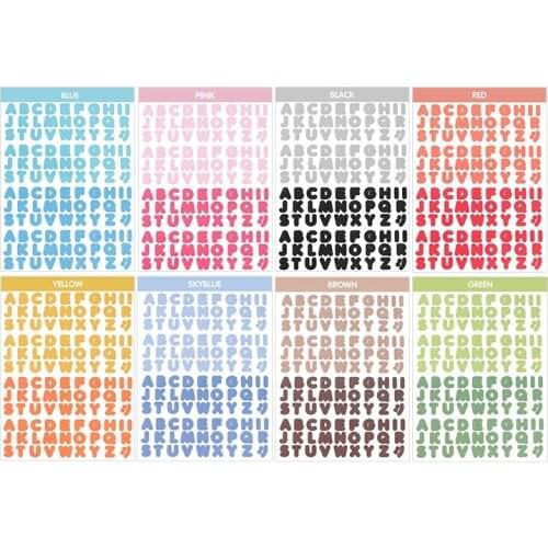 2Sheets Candy Color Alphabet &number Stickers Set for Kids Decoration Colorful DIY Material Diary Gift Stationary Supplies E6591