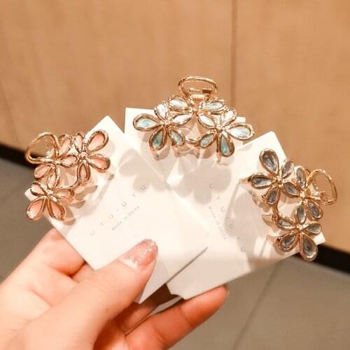 2020 New Retro Drip Metal Small Medium Flowers Hairpin Pan Hair Claw Barrettes for Women Girl Hair Accessories Headwear