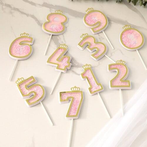 New Sequins Digital Candle Birthday Number Cake Candles 0 1 2 3 4 5 6 7 8 9 Cake Topper Girls Boys Baby Party Supplies Decor