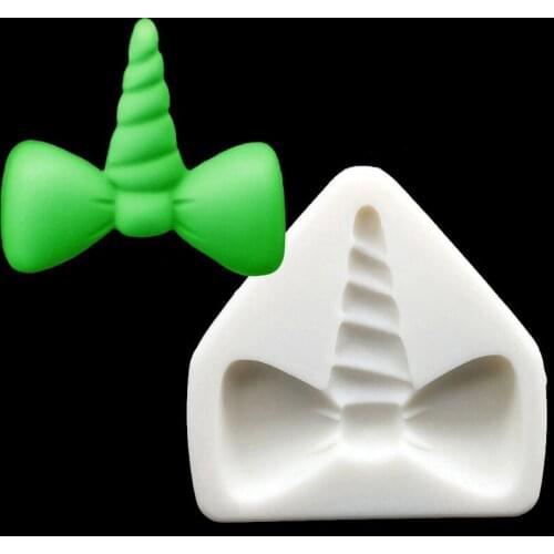 Wholesale 10 pcs/lot Bowknot Unicorn Silicone Mold Sugarcraft Fondant Cake Decorating Tools Cupcake Chocolate Baking Mold