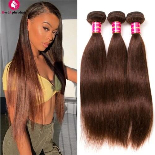Peruvian Hair Bundles Straight Bundles Deals Non-Remy Human Hair Weave Bundles 8-24 Inch Light Brown Color BESTAPHROHAIR