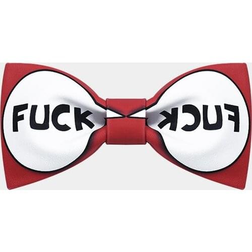 Free Shipping New fashion casual male Mens attitude of fuck printing bow tie dress British men women married wedding necktie