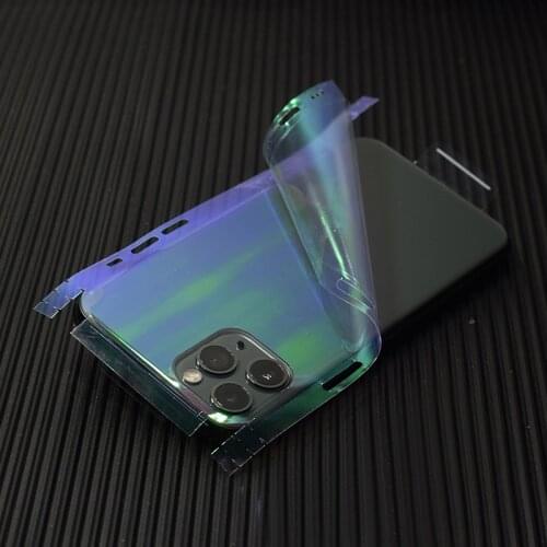 Transparent 3D Carbon Fiber Film Wrap Skin Phone Sticker For iPhone 12 Pro 12 Mini 11 Pro XS MAX XR 8 7 6 6S Plus Clear Sticker