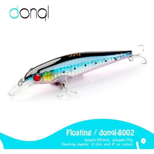 DONQL 1PC Minnow Fishing Lure 95mm 14g Aritificial Wobblers Hard Plastic Baits 3D Eyes Floating Hard Crank Bait SwimBaits