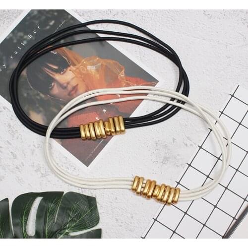 Simple Wild Dress Corset Belt 2021 New Metal Buckle Elastic Belt for Women Fashion Female High Quality Brand