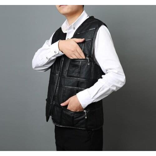 SHIERXI Men's Leather Vests