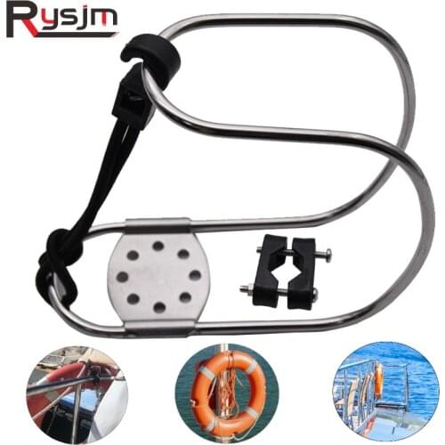 High Quality Stainless Steel Horseshoe Lifebuoy Bracket Life Buoys Ring With Plastic Mount Holder Boat Accessories Marine