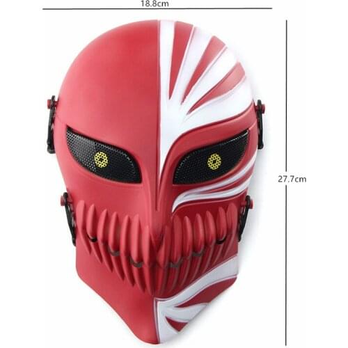 Death Ichigo Kurosaki Bleach Skull Tactical Full Face Mask Military Hunting Shooting Airsoft Paintball Halloween Party Cosplay