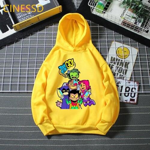 Kawaii Kids Clothes Teen Titans Go Graphic Print Hoodies For Girls/Boys Sweatshirt Toddler Children Clothes Harajuku Kawaii Top