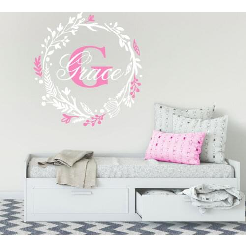YOYOYU Wall Decal Personalized Custom Name Monogram First Name Vinyl Decal Sticker Bedroom Art Adesivo Wall Sticker ZX046