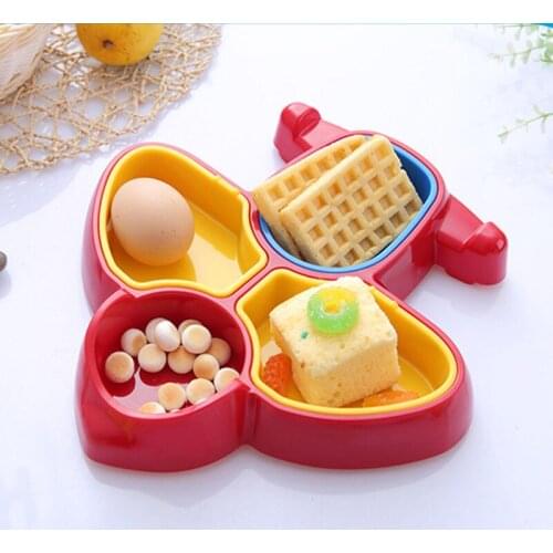 Funny Plane Plate Children dinner Plate Dessert Tray Snack Dishes creative tableware Can be Divided BPA Free DEC559