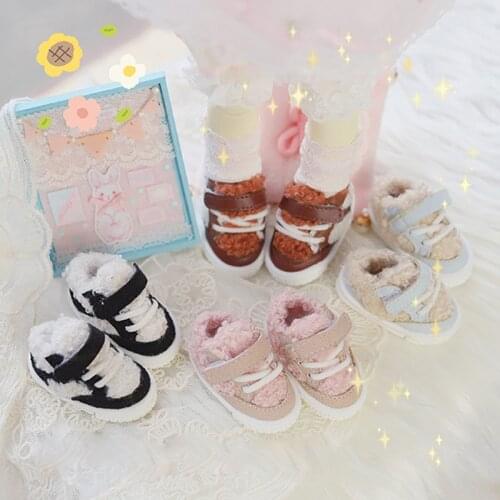 M1060 children handmade toy 1/6 size Doll Accessories BJD/SD doll shoes Velvet casual sneakers 1pair