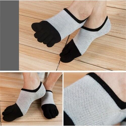 1 pair Five Finger Toe Socks Unisex Men Women Fashion Breathable Cotton Nonslip Socks Anti-skid Short Invisible Socks