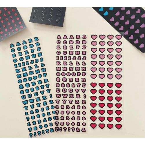1Pc Ins Retro Love Letter Stickers Diy Photo Album Star Decoration Material Stickers School Custom Beautification Stationery
