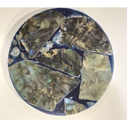 100-110mm Natural Pull Feldspar Coffee Coaster Healing Reiki Mineral Quartz Home Wedding Office