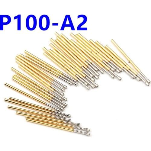 P100-A2 New Product For Testing Circuit Board Length 33.35mm Bullet Metal Spring Test Probe Nickel-Plated Spring Probe Tool