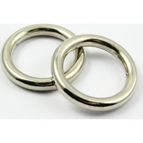 50 Pieces 19.5mm Nickel Color Welded Metal O Ring Purse Bag O Ring
