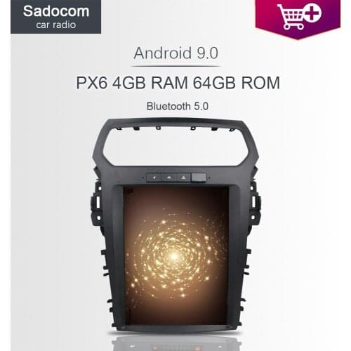 PX6 DSP Tesla 1080P 12.1" Android 9.0 For Ford explorer 2016-2019 Car DVD Player 4GB Car Radio Multimedia GPS 1 din autoradio