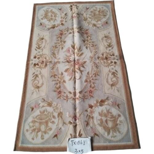 Free Shipping 3'x5' Aubusson Weave Rugs Handmade Wool rugs 100% New Zealand WOOL