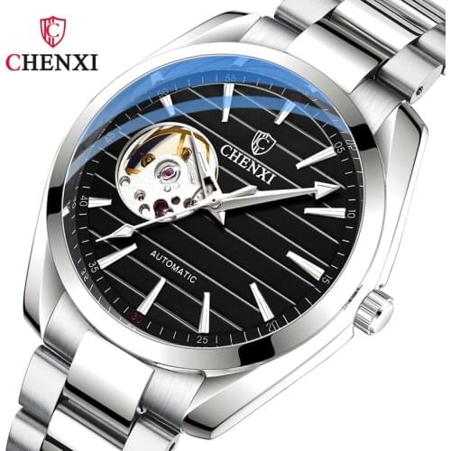 CHENXI Mens Watches Top Brand Luxury Men Mechanical Wristwatches Business Stainless Steel Automatic Watch Men Relogio Masculino