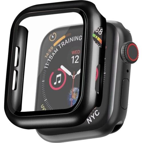 Case For Apple Watch serie 6 5 4 3 SE 44mm 40mm 42mm 38mm Accessories Plated bumper+Tempered glass Screen Protector iWatch cover