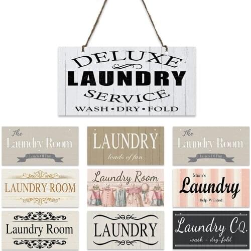 Laundry Wooden Signs Washhouse Wood Plaque Wall Art Decoration for Laundry Room Hanging Sign Home Decor