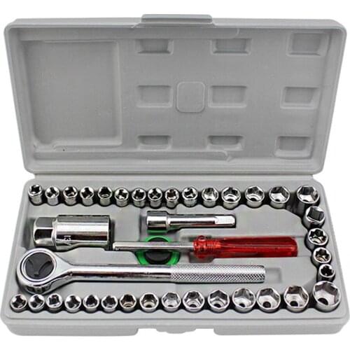 .40 PCS Automobile Motorcycle Repair Tool Box Precision Socket Car Wrench Set Sleeve Screwdriver Kit Auto Car Repair Tool Kit