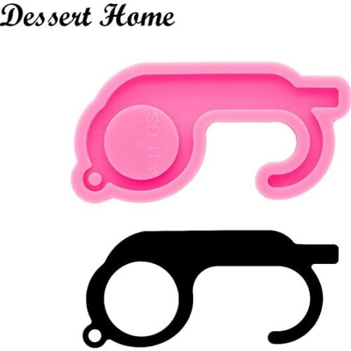 DY0660 Glossy Resin No Touch Door Tool Mold for Keychain , SKELLETON HAND Silicone Molds DIY Epoxy Jewellery Making
