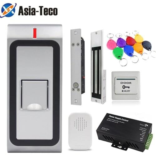 IP67 Waterproof Fingerprint Access Controler Kit RFID Keypad Electric Magnetic Strike Lock Switch 125KHZ Wiegand 26 output