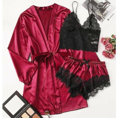 Женские шелковые пижамы ISHOWTIENDA China At AliExpress