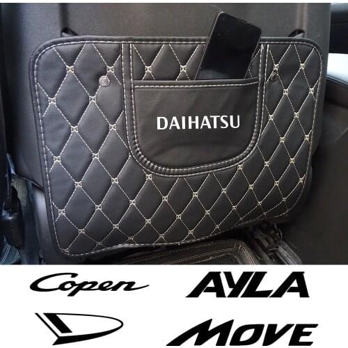 PU leather anti-child kick pad car anti-mud pad with storage bag For Daihatsu D-Base D-R Pico Copen Sirion Mira Materia